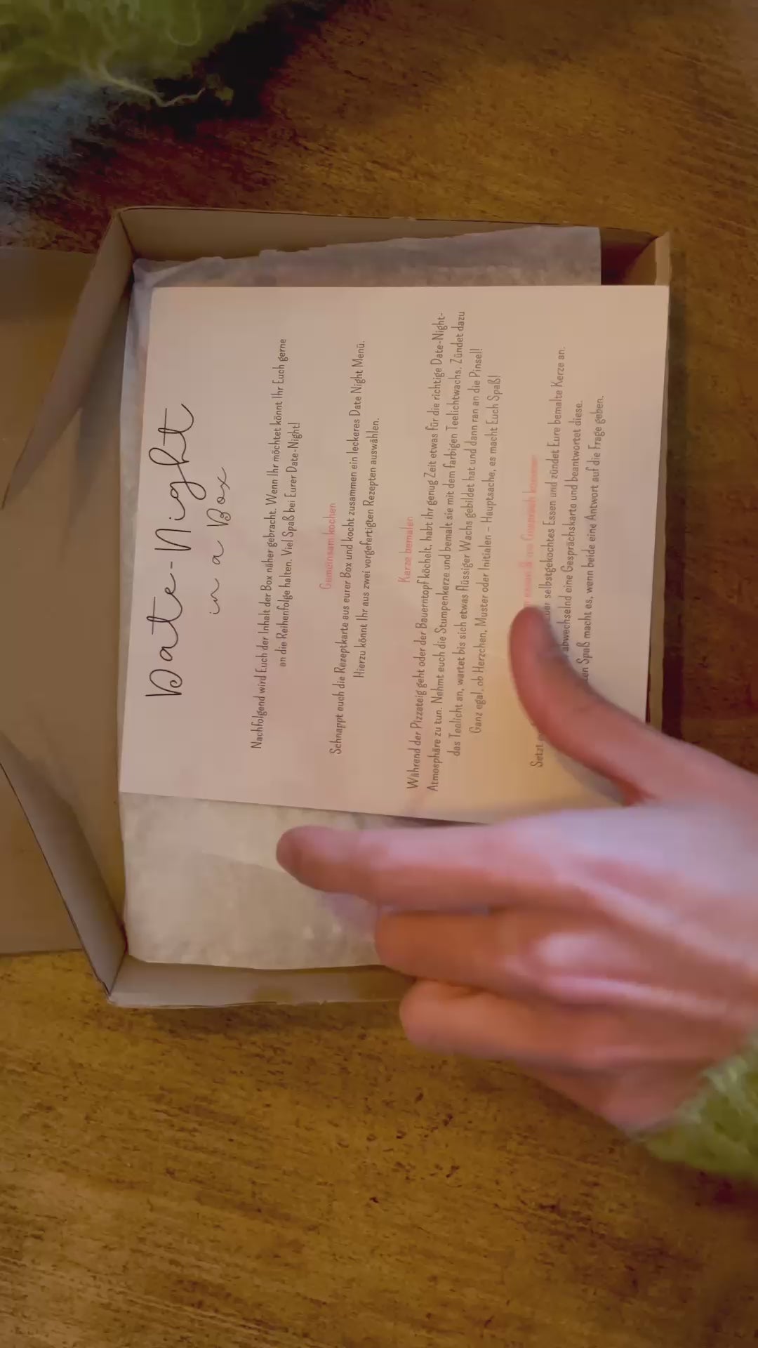 Auspacken des Inhalts der Box